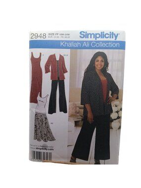 Simplicity Khaliah Ali Sewing Pattern 2948 FF Size 18W-24W Womens Dress Jacket P